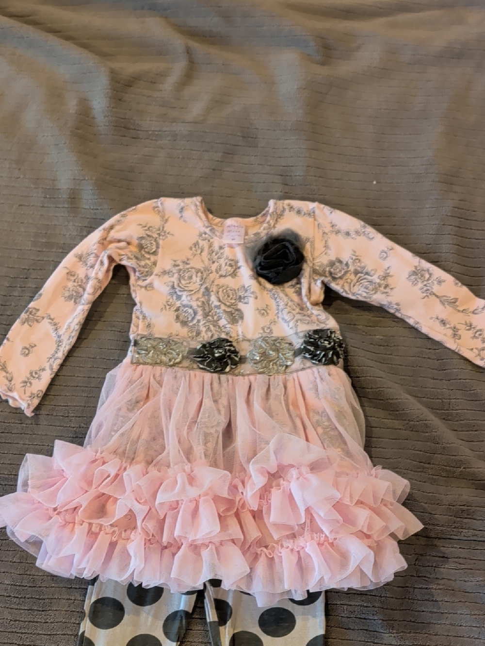 Giggle Moon Pink Floral Ruffle Tulle Dress Set